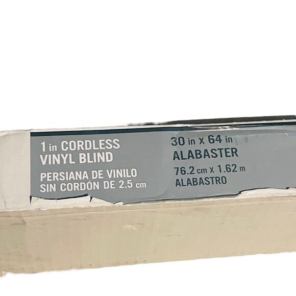 NIB Home Depot Alabaster 1" Cordless Vinyl Blind - 30"x64" - Picture 14 of 15